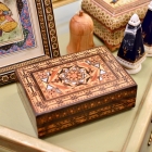 Inlaid wood & mother of pearl box