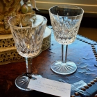 Pair of Waterford Lismore white wine glasses