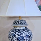 Blue & white table lamp