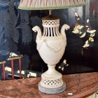 Lions head ceramic lamp w/ cutout