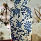 Blue & white floral vase