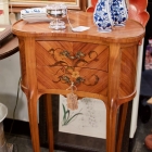 19th C French kidney shaped 2 drawer side table