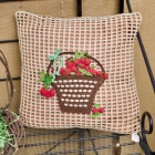 Unique vintage strawberry basket pillow