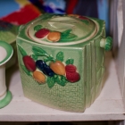 Vintage green jar w/ lid