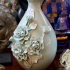 Large green flower vase