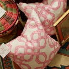 Pink lattice throw pillow