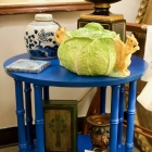 Cobalt faux bamboo end table