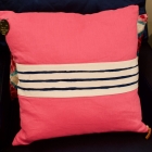 Pink pillow w/ yellow zipper