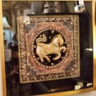 Framed embellished antique textile