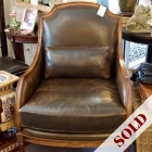 Leather chair w/ pillow