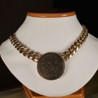 Ancient Greek coin & 14K yellow gold necklace