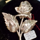 Sterling rose brooch