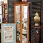 Mirrored, lighted curio cabinet