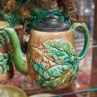 Teapot w/ fern & foxglove