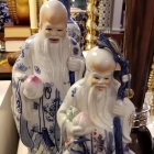 Two happy colorful Asian figures. Lovely accessory for table, book case, mantle, etc. Each sold separately.
