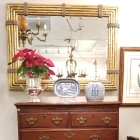 Antique hi chest of drawers/faux bamboo mirror