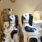 Pair Chelsea House Staffordshire Dog Vases