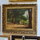 Early impressionist landscape w/ 2 figures