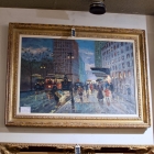 Impressionist New York street scene w/ figures.
