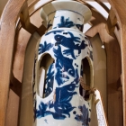 Blue & white Chinese porcelain prayer vase