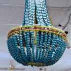 Turquoise beaded chandelier