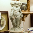 Antique ceramic Italian cherub lamps