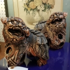 Carved Wood Dogs