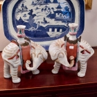 Pair of elephant candlesticks