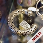 Large hollow Sterling cuff bracelet