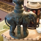 Bronze elephant, one of pair