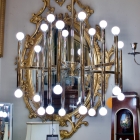 Modern silver chandelier w/ 24 LED lights