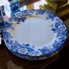Set of 4 blue & white dinner plates