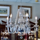 Six arm crystal chandelier
