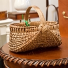 Piedmont NC handmade split oak woven basket - 19th century