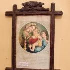 Religious print in old frame