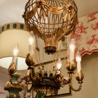 Italian tole hot air balloon chandelier