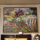 Modern impressionist garden landscape oil on canvas