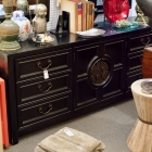Black lacquered credenza by Century