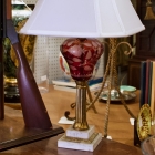 Cranberry lamp - marble base