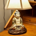 Moriage porcelain figurine lamp