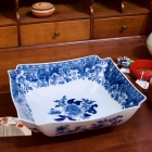 Blue & white square bowl by Mottahedeh