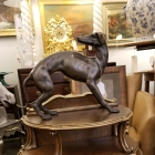 Small Italian Commode/  Bronze dog