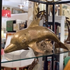 Vintage large solid brass dolphin