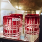 Set of 4 red glasses