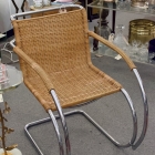 Vintage Knoll chrome & wicker lounge chair