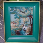 Vintage reverse painted shadow box 1950’s