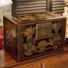 Vintage hand painted lacquer Chinese chest