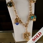 18K & 14K gold charm necklace