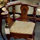 Antique English oak corner chair