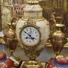 French onyx & brass clock